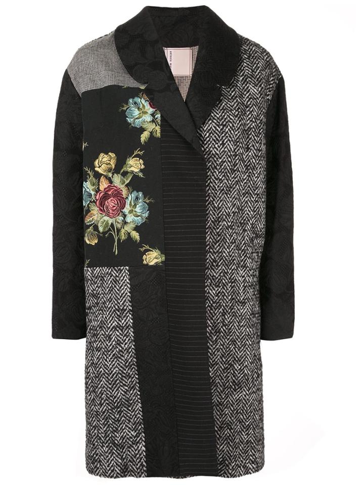 Antonio Marras Patchwork Jacquard Coat - Black