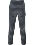 Msgm Houndstooth Cropped Joggers, Men's, Size: 48, Grey, Acrylic/polyester/wool/viscose