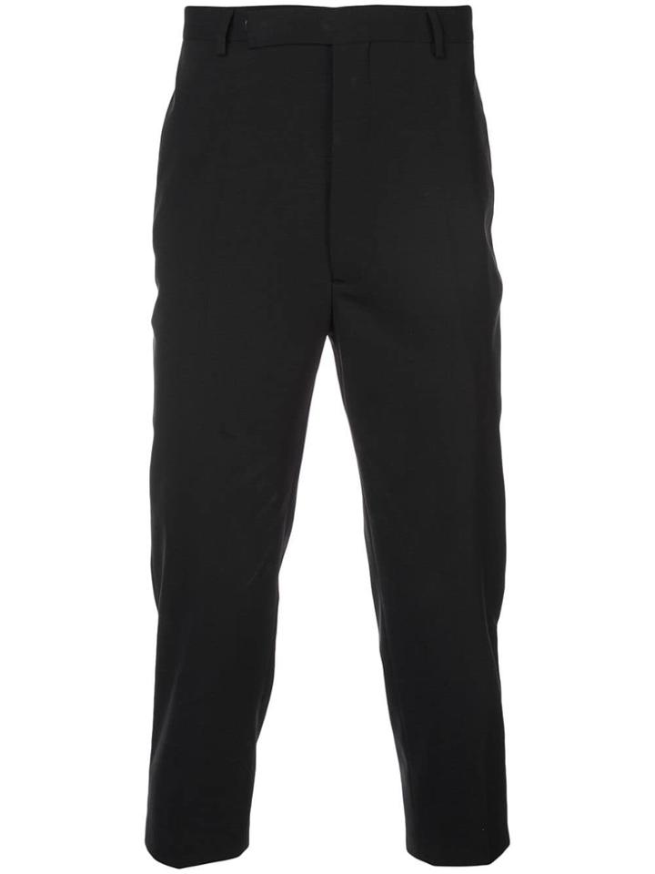 Rick Owens Cropped Slim-fit Trousers - Black