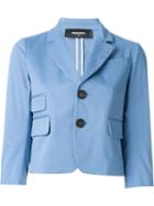 Dsquared2 Cropped Blazer, Women's, Size: 42, Blue, Spandex/elastane/polyester/cotton/viscose