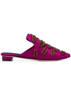Sanayi 313 Embroidered Mules - Pink & Purple