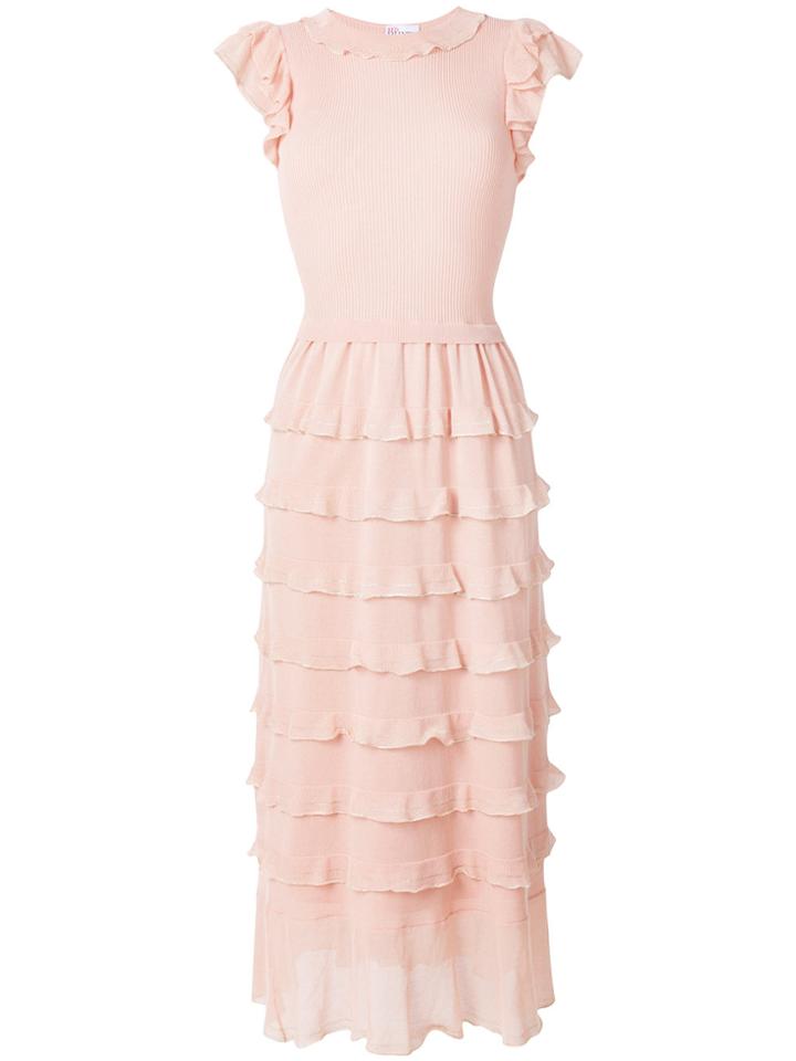 Red Valentino Frilled Midi Dress - Nude & Neutrals