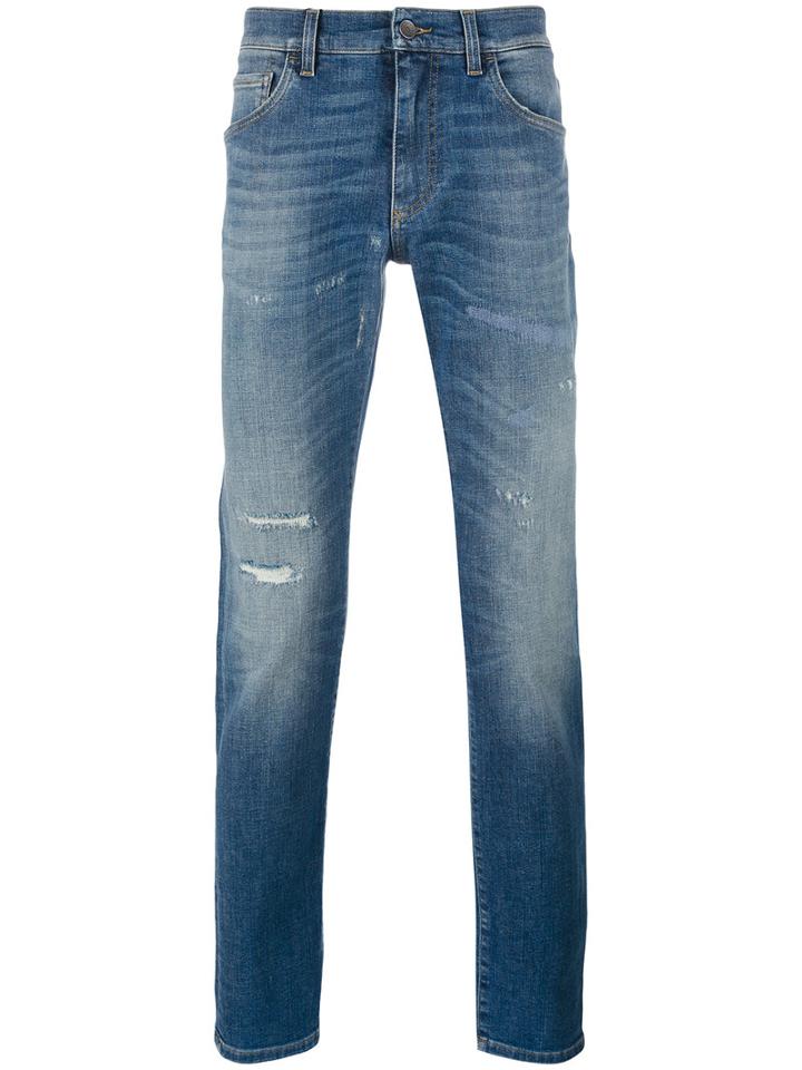 Dolce & Gabbana Distressed Jeans, Size: 50, Blue, Cotton/spandex/elastane