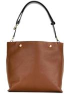 Marni Contrast Handle Shoulder Bag, Women's, Brown, Calf Leather