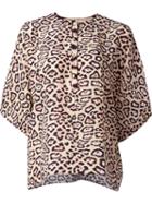 Givenchy Leopard Print Blouse, Women's, Size: 36, Nude/neutrals, Silk
