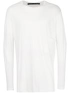 Isabel Benenato Slant Pocket Sweater - White