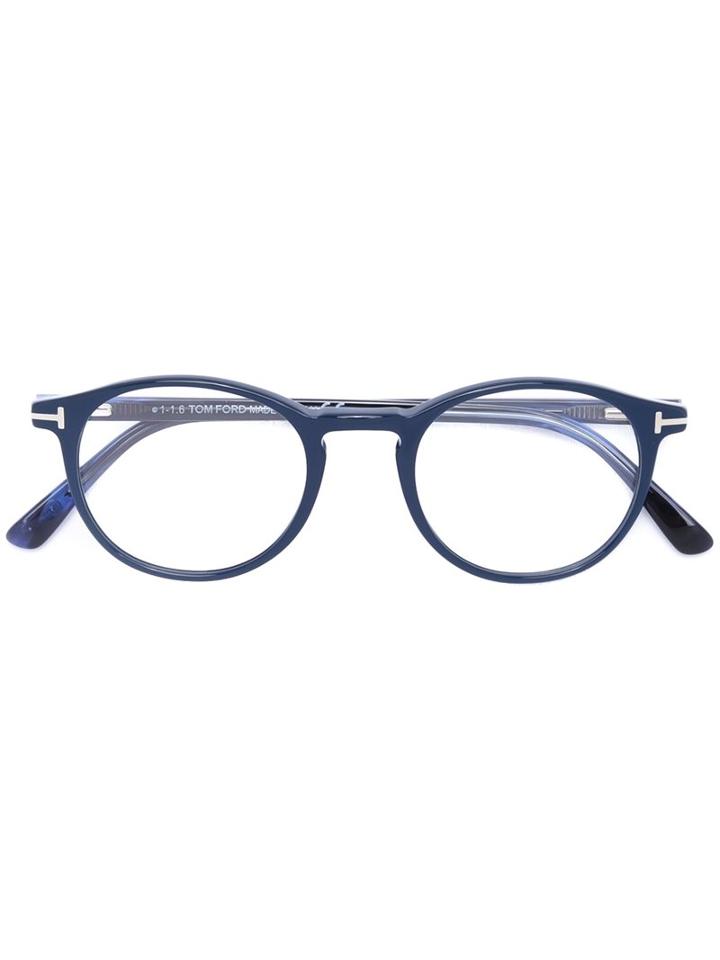 Tom Ford Eyewear - Round Frame Glasses - Unisex - Acetate - One Size, Blue, Acetate