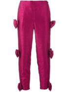 Ashish Bow Embellished Cropped Trousers, Women's, Size: Medium, Pink/purple, Polyester