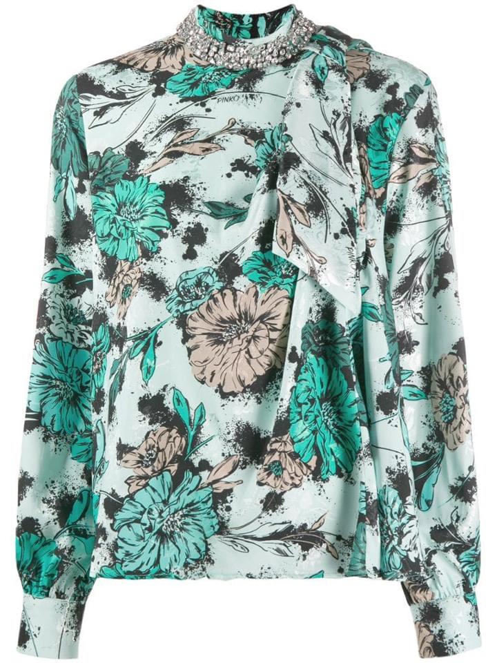 Pinko Embellished Collar Blouse - Green
