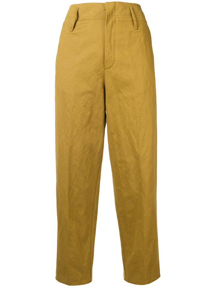 Forte Forte Cropped Trousers - Yellow & Orange