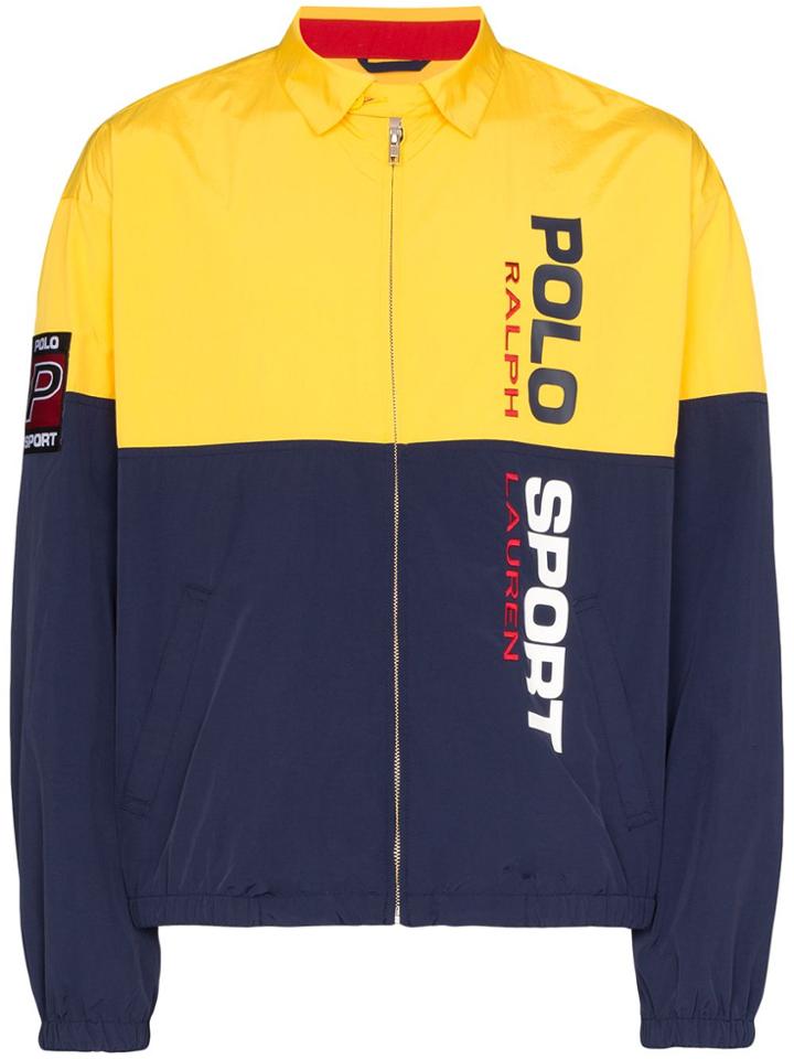 Polo Ralph Lauren Logo Print Zip-front Panelled Jacket - Yellow