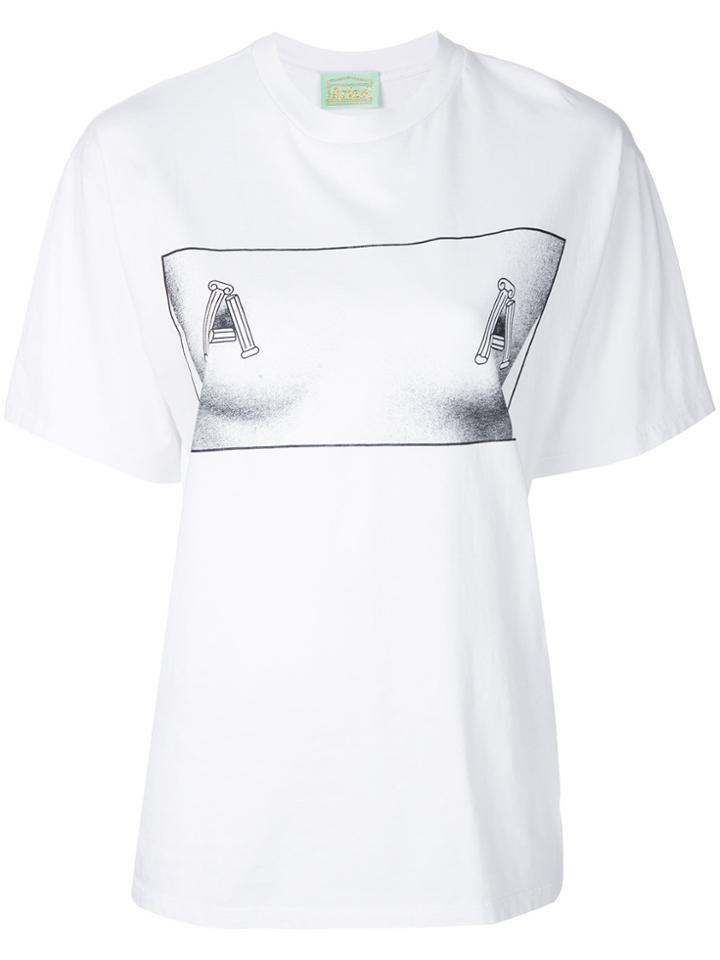 Aries Round Neck Printed T-shirt - White