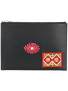 Saint Laurent Embroidered Patch Document Holder - Black