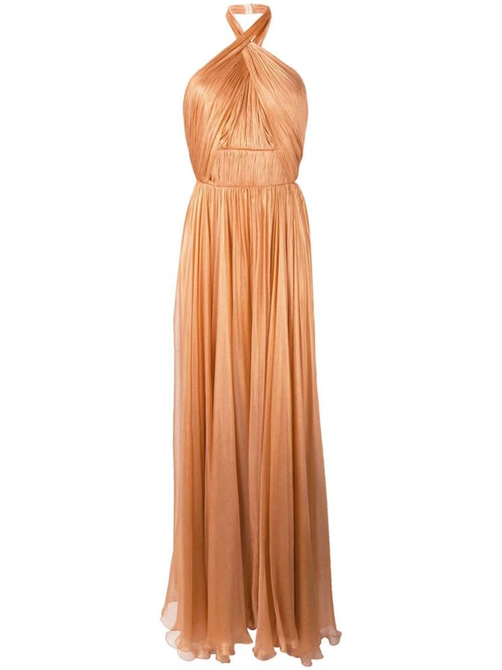 Maria Lucia Hohan Pleated Halterneck Dress - Orange