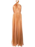 Maria Lucia Hohan Pleated Halterneck Dress - Orange