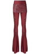 Andrea Bogosian Flared Panelled Trousers, Women's, Size: P, Red, Polyamide/spandex/elastane