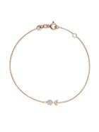 Kismet By Milka 14kt Rose Gold Trident Diamond Charm Bracelet