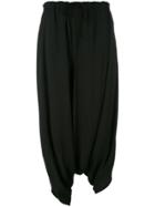 Y's Drop Crotch Trousers - Black