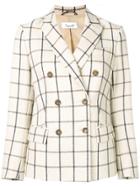 Brag-wette Double-breasted Check Blazer - Neutrals