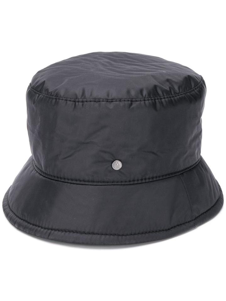 Maison Michel Textured Sun Hat - Black/orange