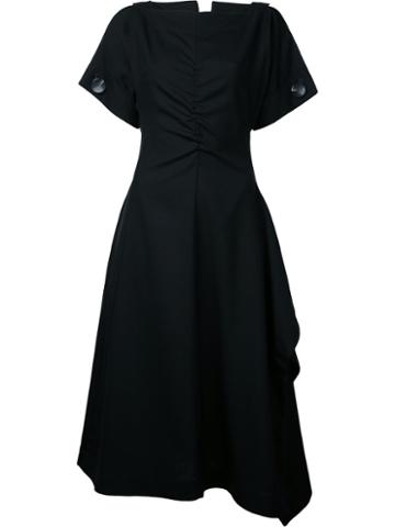 Eudon Choi Flared Dress, Women's, Size: 10, Black, Virgin Wool