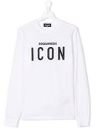 Dsquared2 Kids Teen Icon Print Sweatshirt - White
