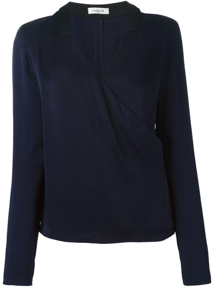 Mugler V Neck Wrap Blouse