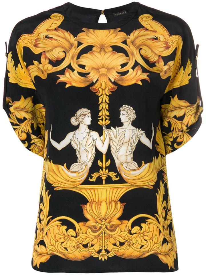 Versace Baroque Print Top - Black