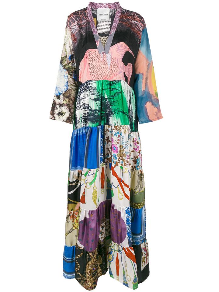 Rianna + Nina - Flared Printed Patchwork Dress - Women - Silk - One Size, Silk