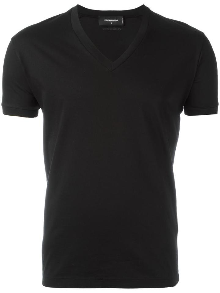 Dsquared2 Basic V-neck T-shirt, Men's, Size: Large, Black, Cotton