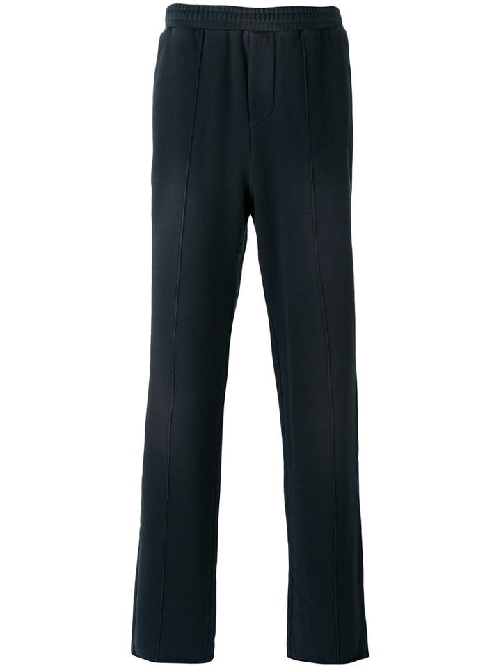 Msgm Straight Leg Track Pants, Men's, Size: Large, Black, Cotton