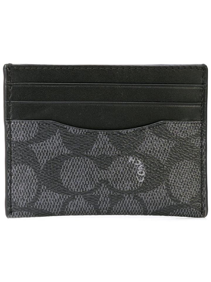Coach Signature Canvas Card Case - Grey