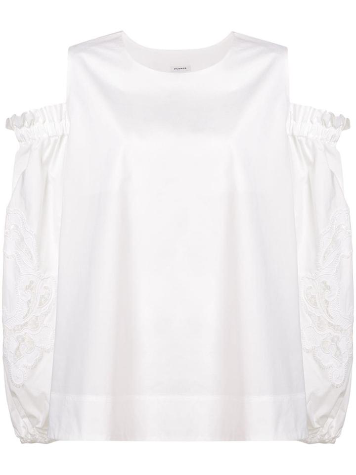 P.a.r.o.s.h. Embroidered Floral Details Blouse - White