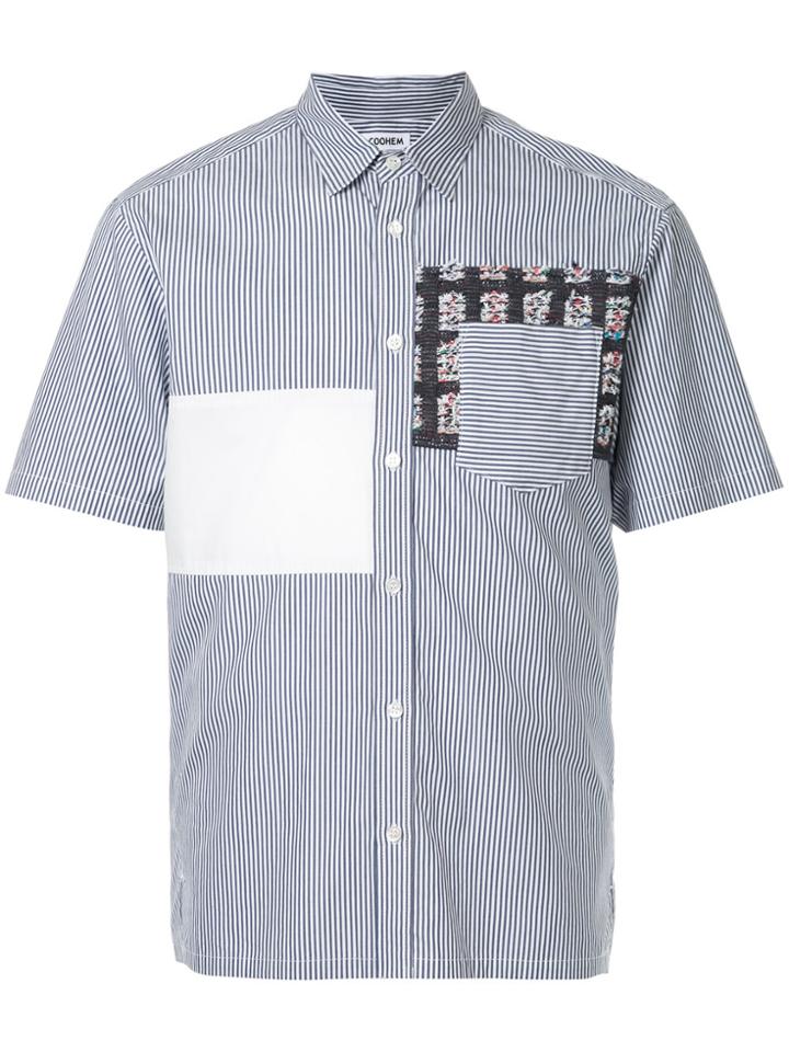 Coohem Contrast Patch Shirt - Blue
