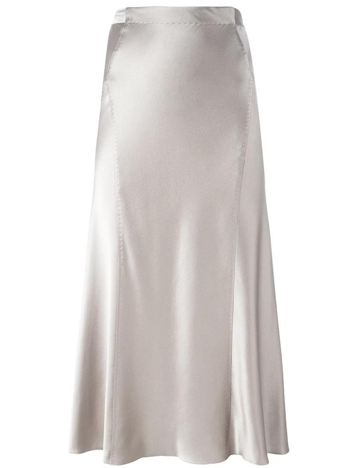 Alberta Ferretti Flared Skirt, Women's, Size: 44, Grey, Silk