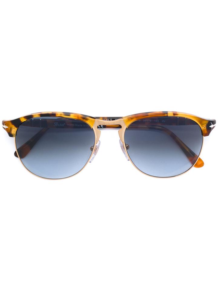 Persol Half Frame Tortoiseshell Sunglasses - Brown