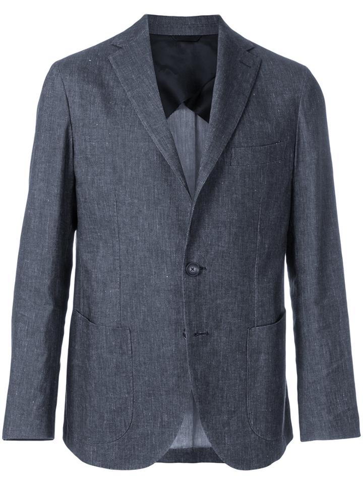 Doppiaa Denim Single-breasted Blazer - Blue