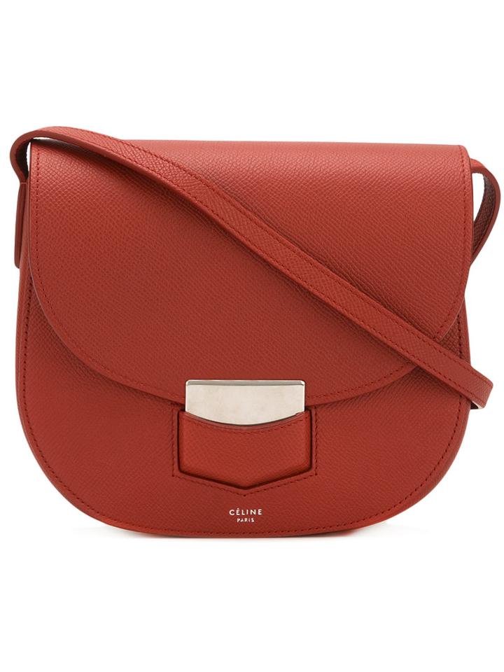 Céline Trotteur Bag, Women's, Red, Calf Leather/lamb Skin/calf Hair