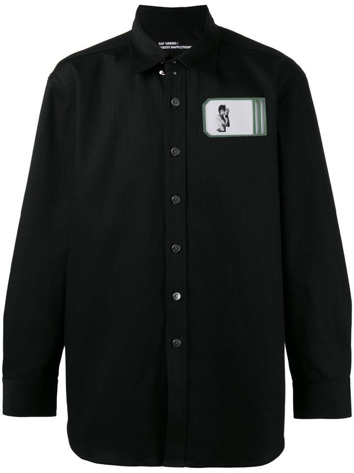 Raf Simons Self Portrait Shirt Jacket, Men's, Size: Small, Black, Cotton/polyurethane