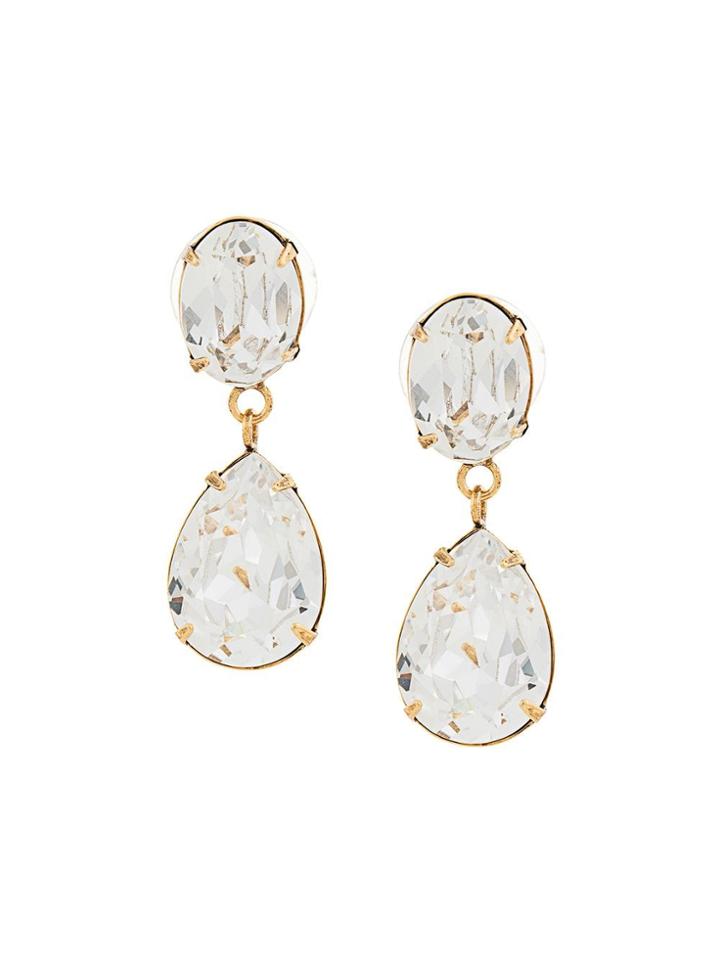 Jennifer Behr Diamond Drop Earrings - Metallic