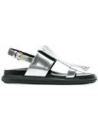 Marni Fussbett Fringed Sandals - Metallic