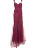 Monique Lhuillier Draped Gown - Pink & Purple