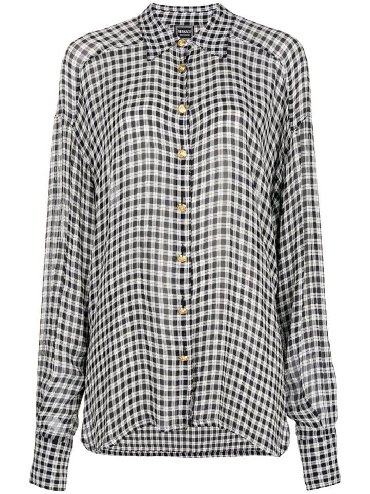 Versace Pre-owned Gingham Checked Shirt - Black
