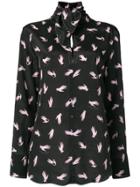 Nina Ricci Printed Bow Blouse - Black