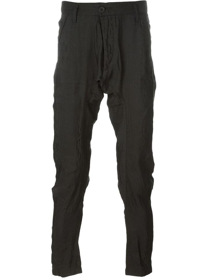 Ziggy Chen Tapered Trousers, Men's, Size: 50, Black, Linen/flax/viscose/cotton/silk
