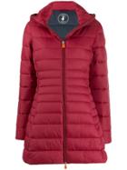 Save The Duck Padded Hooded Coat - Red