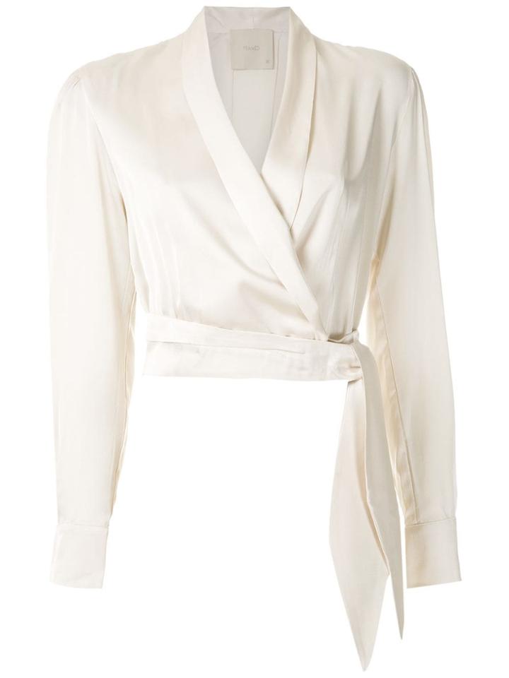 Framed Wrap Cropped Top - Neutrals