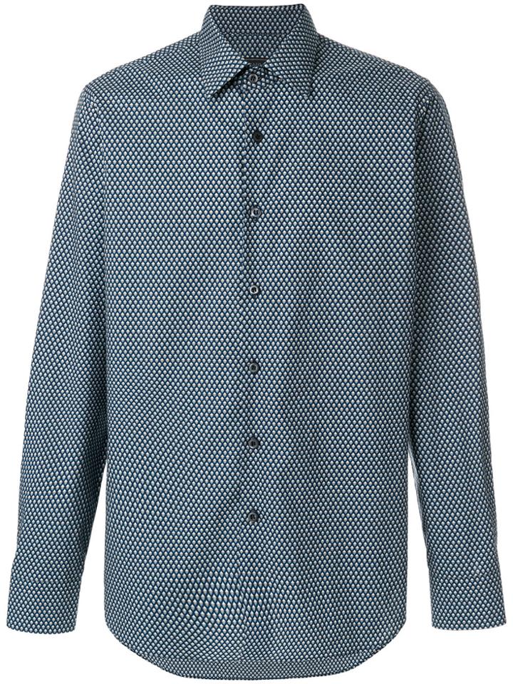 Prada Geometric Micro Print Shirt - Blue