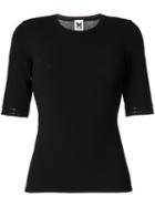 M Missoni - Scoop Neck Half Sleeve Top - Women - Polyester/viscose - 38, Black, Polyester/viscose
