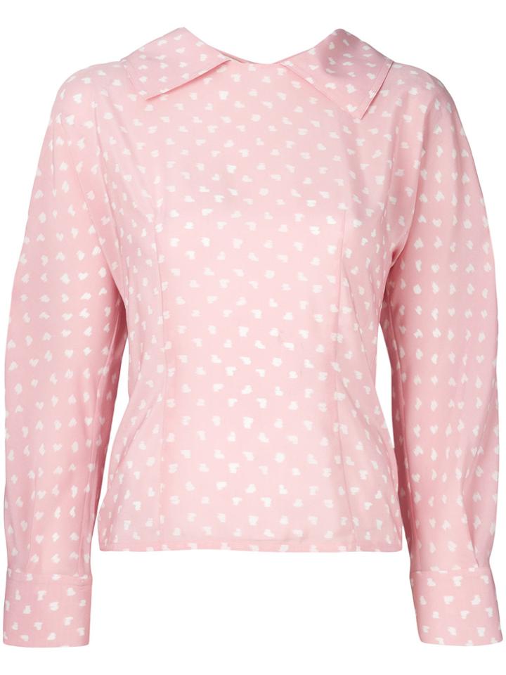 Giamba Ruffle Detail Blouse - Red